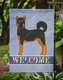 Akita Shepherd Black and Tan Welcome Garden Flag – Decorative Outdoor Yard Flag CK3704GF