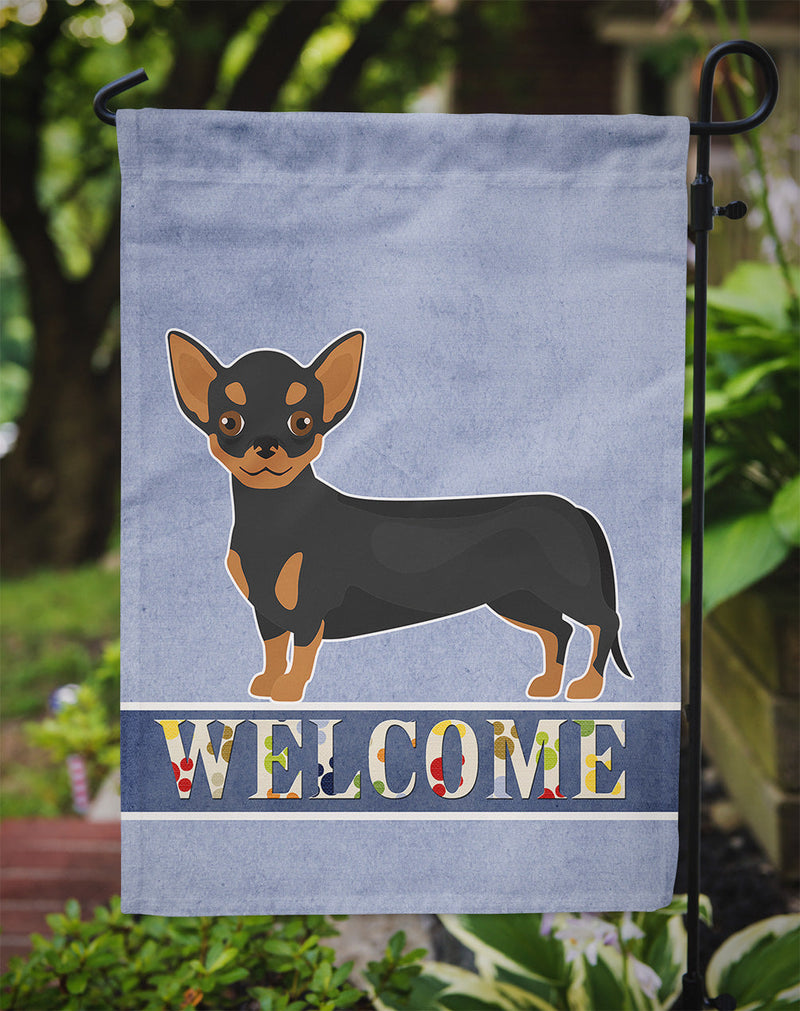Black and Tan Chiweenie Welcome Garden Flag – Decorative Outdoor Yard Flag CK3722GF