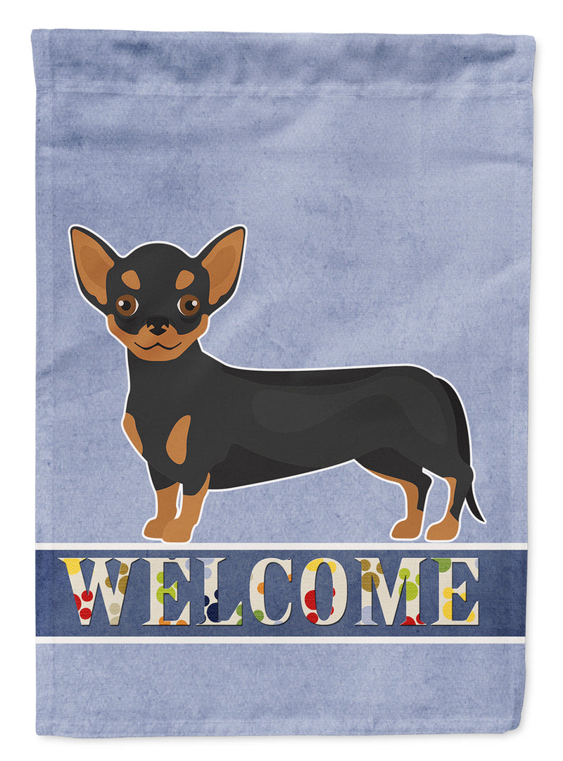 Black and Tan Chiweenie Welcome Garden Flag – Decorative Outdoor Yard Flag CK3722GF