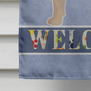Fawn Chug Welcome House Flag 28x40 Porch Sleeve Pole Decorative Outside Yard Banner Artwork Wall Hanging, Polyester