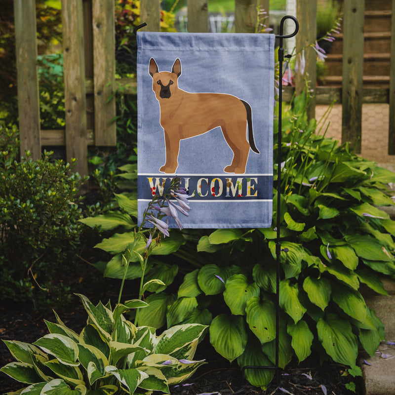 Tan German Shepherd Mastiff Mix Welcome Garden Flag – Decorative Outdoor Yard Flag CK3738GF
