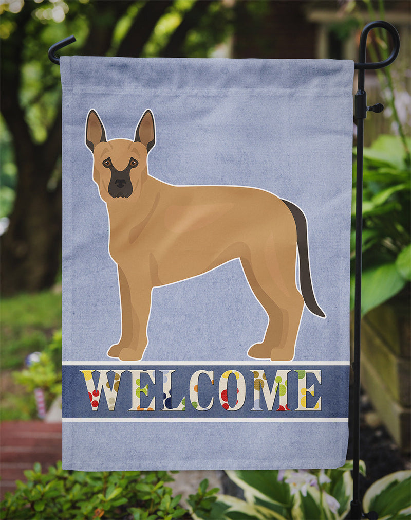 Tan German Shepherd Mastiff Mix Welcome Garden Flag – Decorative Outdoor Yard Flag CK3738GF