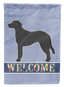 Black Goldador Welcome House Flag 28x40 Porch Sleeve Pole Decorative Outside Yard Banner Artwork Wall Hanging, Polyester