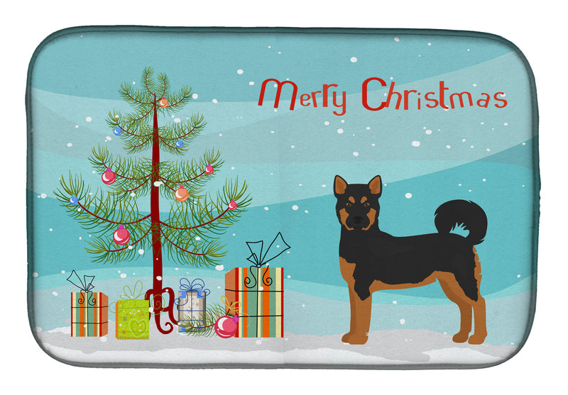 Akita Shepherd Black and Tan Christmas Tree Dish Drying Mat – Absorbent, Artistic Kitchen Essentials CK3798DDM