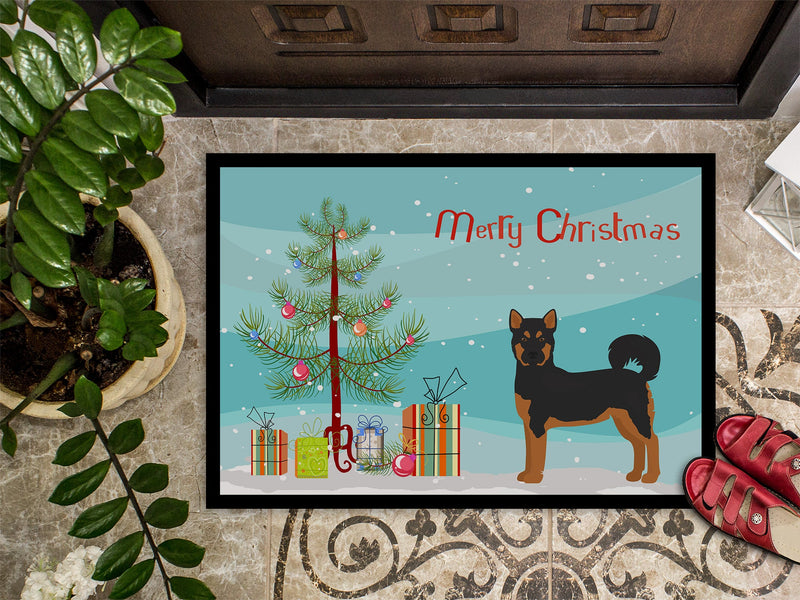 Akita Shepherd Black and Tan Christmas Tree Doormat - 24x36 Decorative Floor Mat – Indoor/Outdoor Rug with Artistic Flair CK3798JMAT