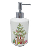 Akita Shepherd Christmas Tree Ceramic Soap Dispenser