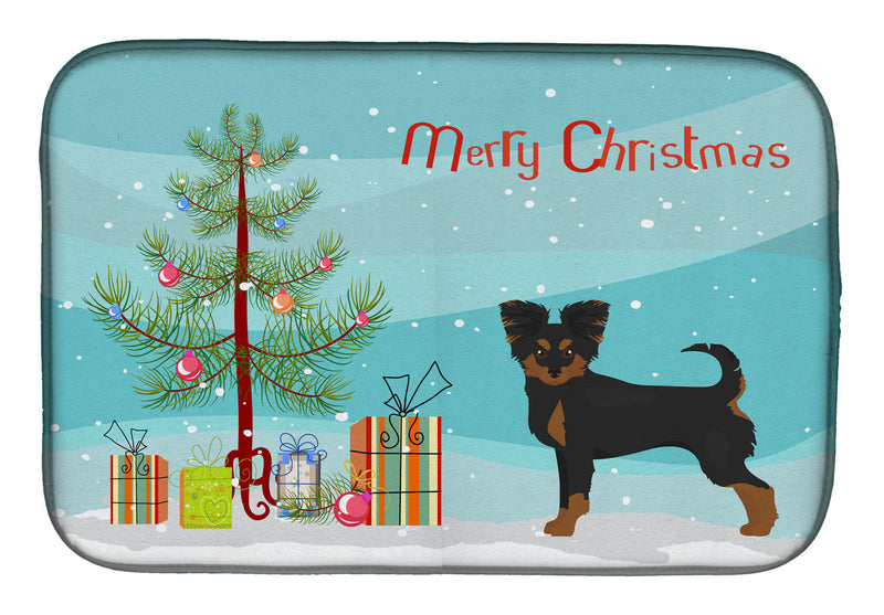 Black and Tan Chion Christmas Tree Dish Drying Mat CK3813DDM