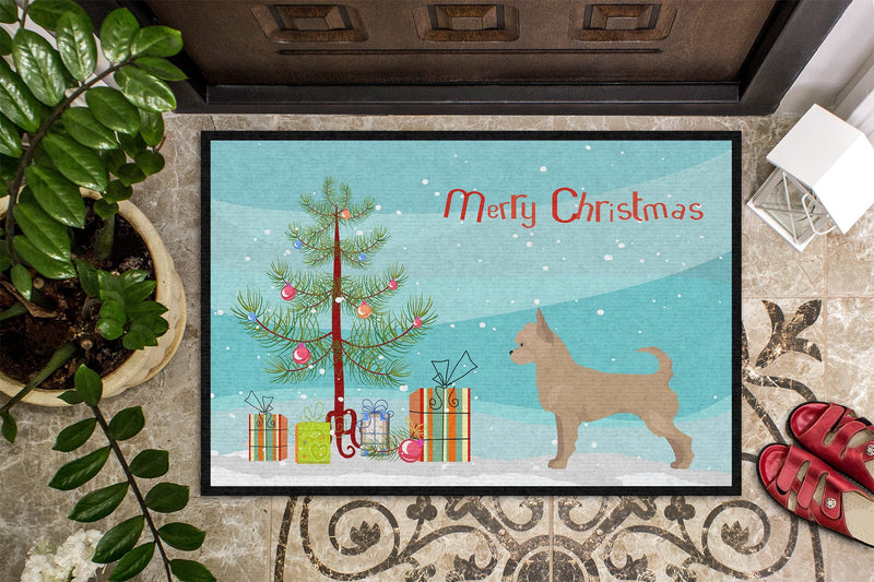 Tan Chorkie Christmas Tree Indoor or Outdoor Mat 24x36 CK3818JMAT