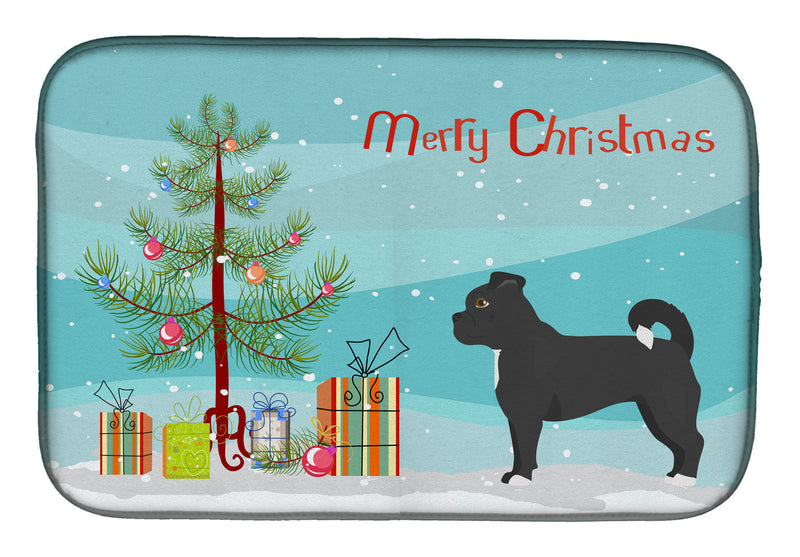 Black Chug Christmas Tree Dish Drying Mat – Absorbent, Artistic Kitchen Essentials CK3820DDM