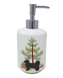 Black Pekeapoo Christmas Tree Ceramic Soap Dispenser
