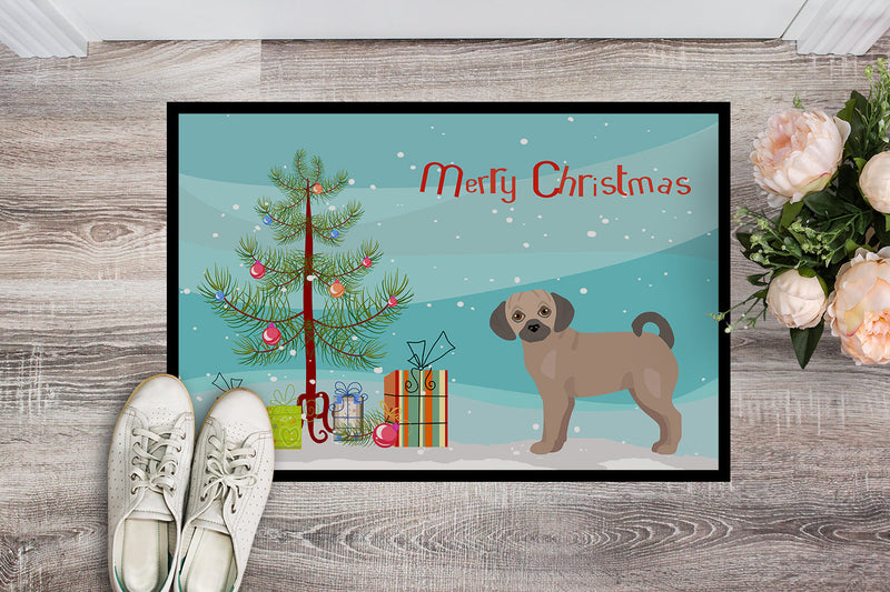 Fawn Puggle Christmas Tree Doormat - 24x36 Decorative Floor Mat – Indoor/Outdoor Rug with Artistic Flair CK3864JMAT