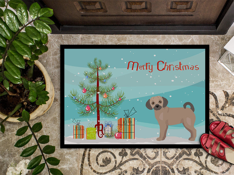 Fawn Puggle Christmas Tree Doormat - 24x36 Decorative Floor Mat – Indoor/Outdoor Rug with Artistic Flair CK3864JMAT