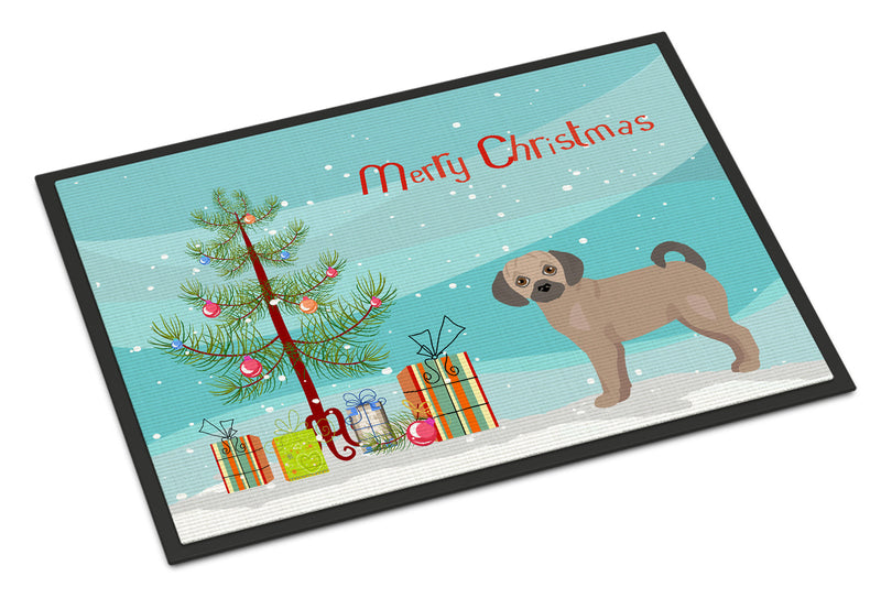 Fawn Puggle Christmas Tree Doormat - 24x36 Decorative Floor Mat – Indoor/Outdoor Rug with Artistic Flair CK3864JMAT