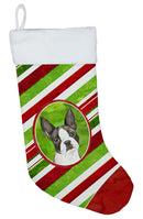 Boston Terrier Christmas Candy Stripe Christmas Stocking CK4104CS