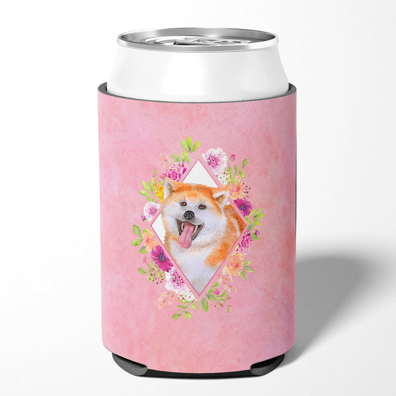 Akita Pink Flowers Can or Bottle Hugger CK4111CC