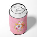 Akita Pink Flowers Can or Bottle Hugger CK4111CC