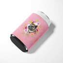 Akita Pink Flowers Can or Bottle Hugger CK4113CC