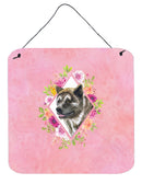 Akita Pink Flowers Wall or Door Hanging Prints CK4113DS66
