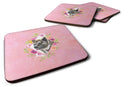 Akita Pink Flowers Coasters - Set of 4 Lightweight Foam, Absorbent Drink Coasters  CK4113FC