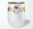 Borzoi Pink Flowers Stainless Steel 12 oz Stemless Wine Glass CK4122TBL12