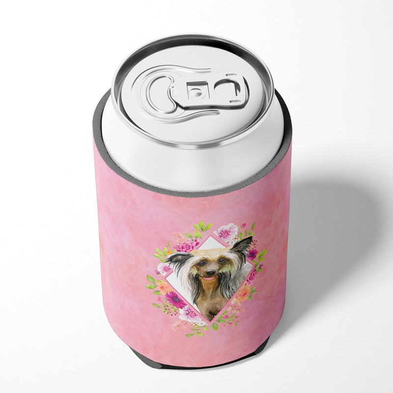 Chinese Crested Pink Flowers Can or Bottle Hugger CK4130CC