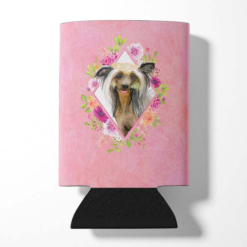 Chinese Crested Pink Flowers Can or Bottle Hugger CK4130CC