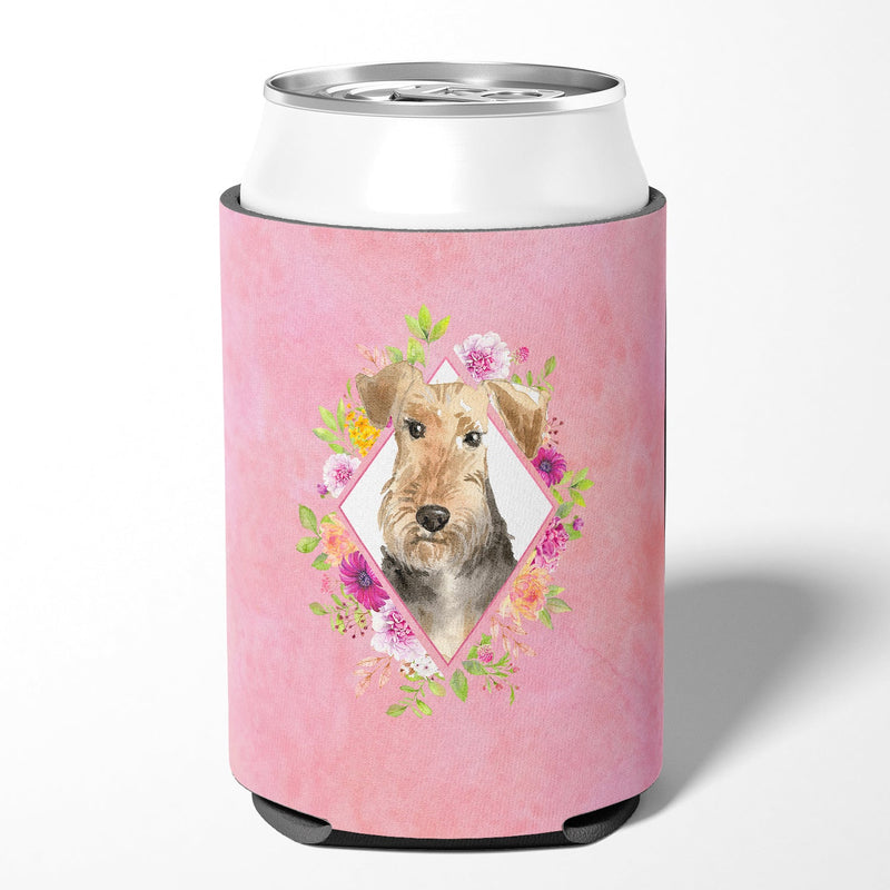 Airedale Terrier Pink Flowers Can or Bottle Hugger CK4204CC