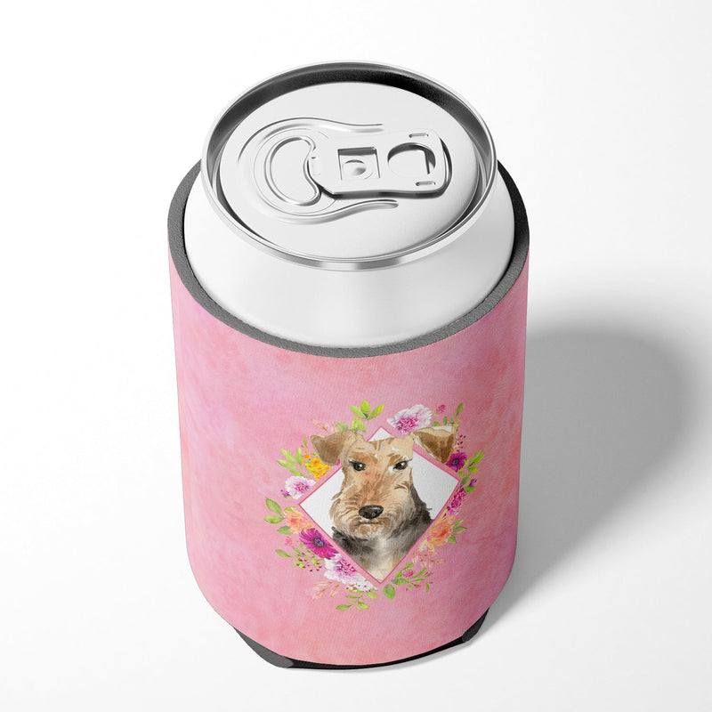 Airedale Terrier Pink Flowers Can or Bottle Hugger CK4204CC