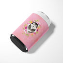 Alaskan Malamute Pink Flowers Can or Bottle Hugger CK4224CC