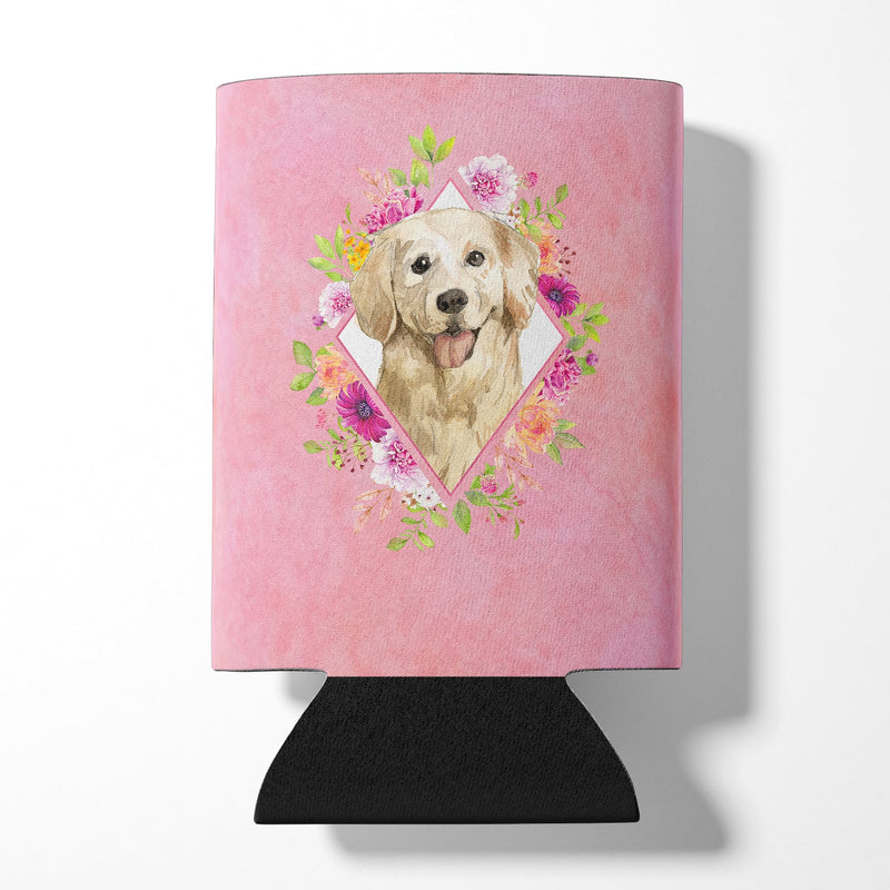 Golden Retriever Pink Flowers Can or Bottle Hugger CK4235CC