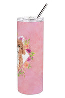 Cavapoo Pink Flowers Double Walled Stainless Steel 20 oz Skinny Tumbler CK4247TBL20