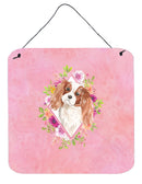 Blenheim Cavalier Spaniel Pink Flowers Wall or Door Hanging Prints CK4248DS66