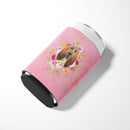 Bloodhound Pink Flowers Can or Bottle Hugger CK4259CC