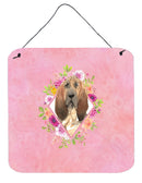 Bloodhound Pink Flowers Wall or Door Hanging Prints CK4259DS66
