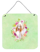 Afghan Hound Green Flowers Wall or Door Hanging Prints CK4270DS66