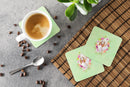 Afghan Hound Green Flowers Coasters - Set of 4 Lightweight Foam, Absorbent Drink Coasters  CK4270FC