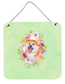 Akita Green Flowers Wall or Door Hanging Prints CK4271DS66