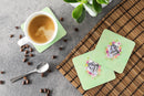 Alaskan Malamute Green Flowers Coasters - Set of 4 Lightweight Foam, Absorbent Drink Coasters  CK4272FC