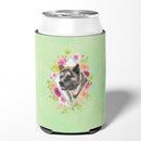Akita Green Flowers Can or Bottle Hugger CK4273CC