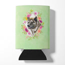 Akita Green Flowers Can or Bottle Hugger CK4273CC
