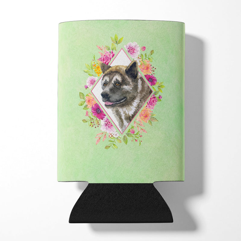 Akita Green Flowers Can or Bottle Hugger CK4273CC