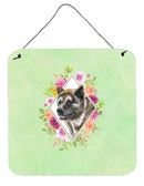 Akita Green Flowers Wall or Door Hanging Prints CK4273DS66