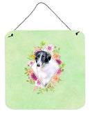 Borzoi Green Flowers Wall or Door Hanging Prints CK4282DS66