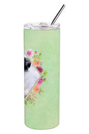 Borzoi Green Flowers Double Walled Stainless Steel 20 oz Skinny Tumbler CK4282TBL20
