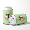 Black Miniature Pinscher Green Flowers Can or Bottle Hugger CK4356CC