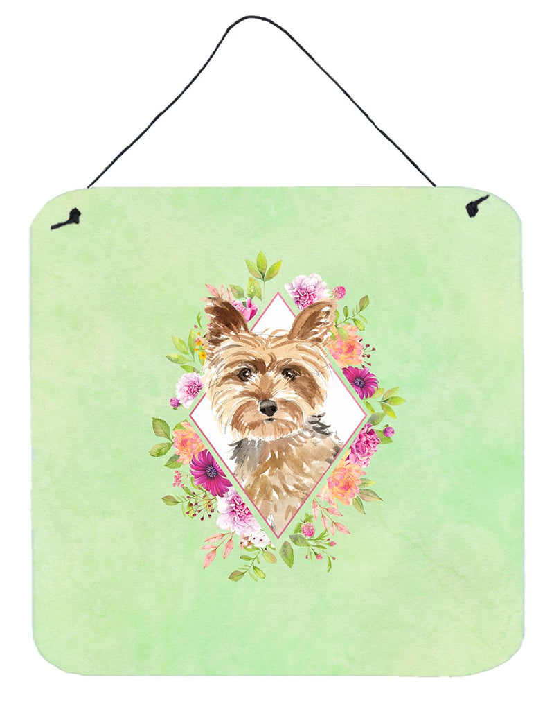 Yorkie Green Flowers Wall or Door Hanging Prints CK4357DS66