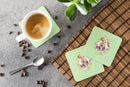 Airedale Terrier Green Flowers Coasters - Set of 4 Lightweight Foam, Absorbent Drink Coasters  CK4364FC