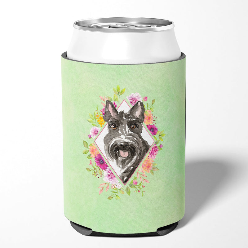 Scottish Terrier Green Flowers Can or Bottle Hugger CK4374CC