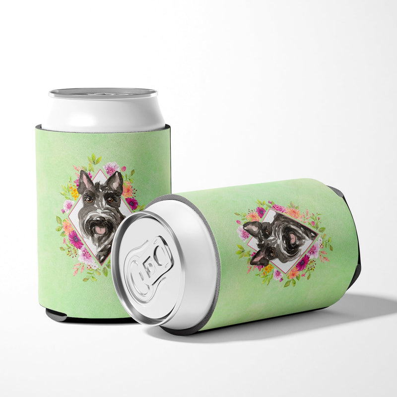 Scottish Terrier Green Flowers Can or Bottle Hugger CK4374CC