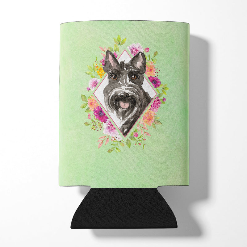 Scottish Terrier Green Flowers Can or Bottle Hugger CK4374CC